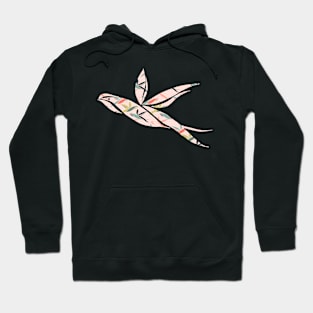 Spring Birds Flying Pink Background Hoodie